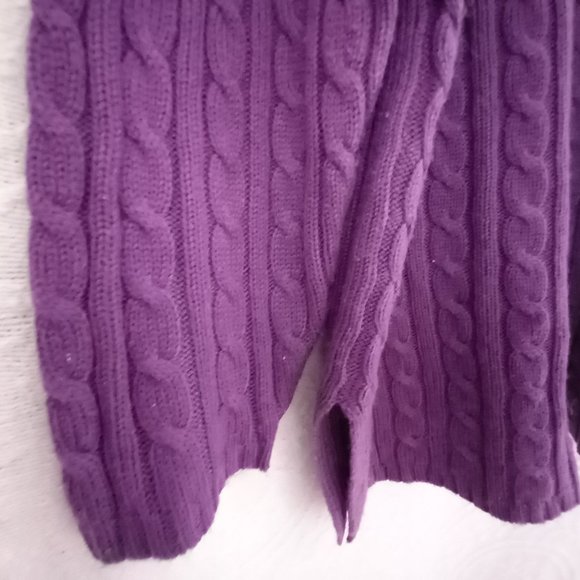 Purple Karen Scott II Cable Knit Cowl Neck Tunic Sweater Size 2X (T-339) - Picture 6 of 10